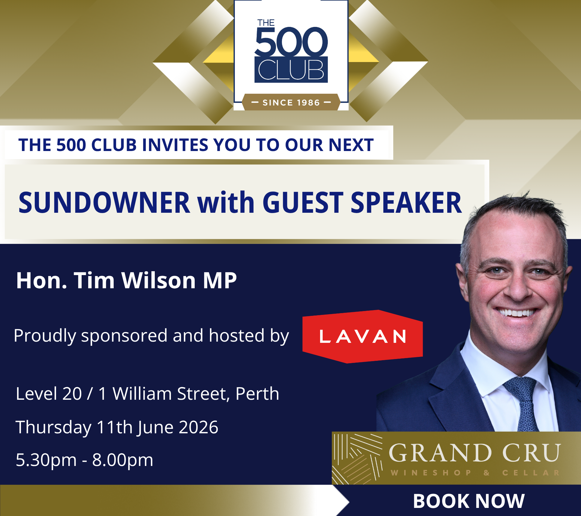 The 500 Club Sundowner - Proudly Sponsored by Lavan