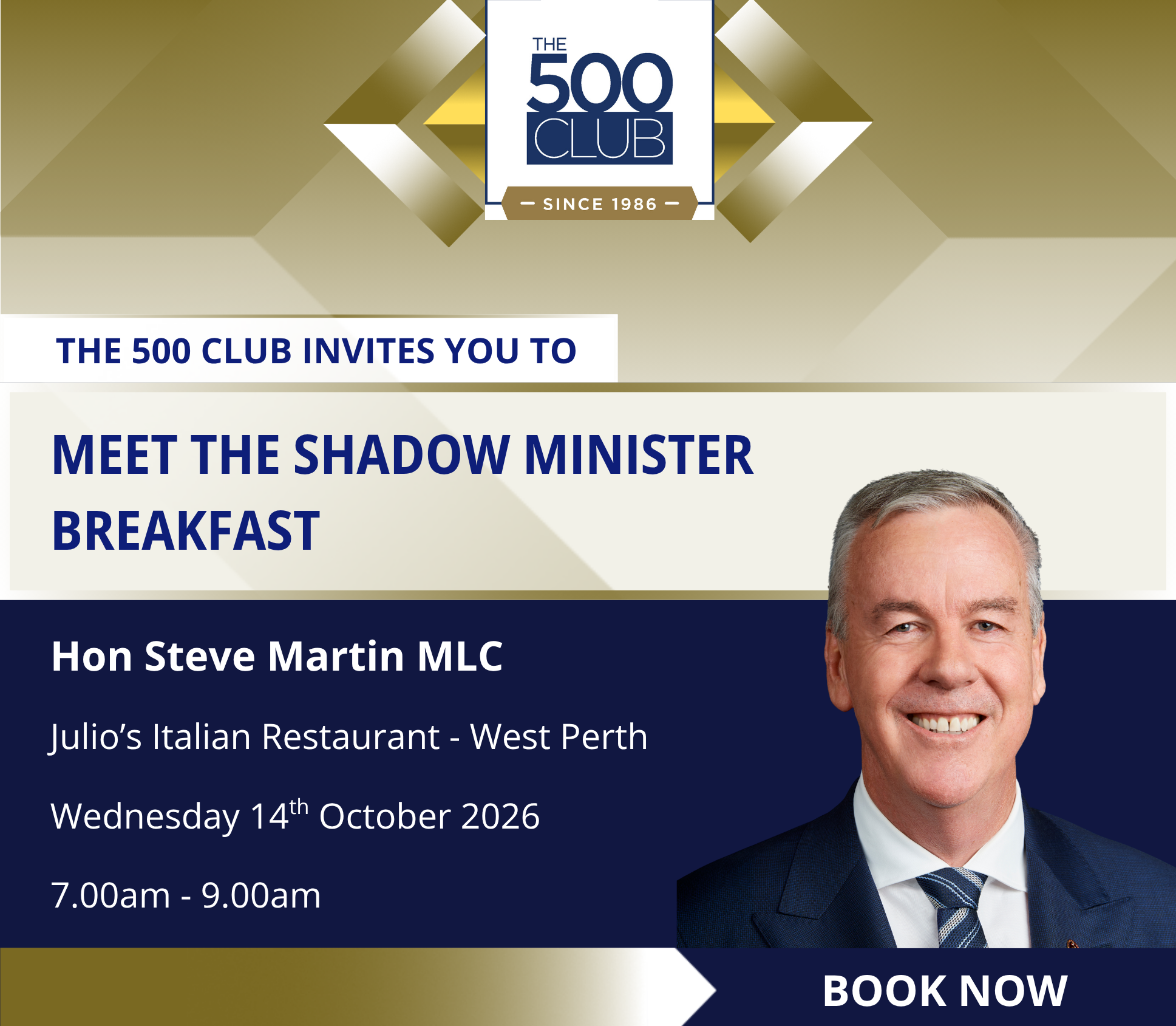 Meet the Shadow Minister Breakfast with Hon Steve Martin MLC